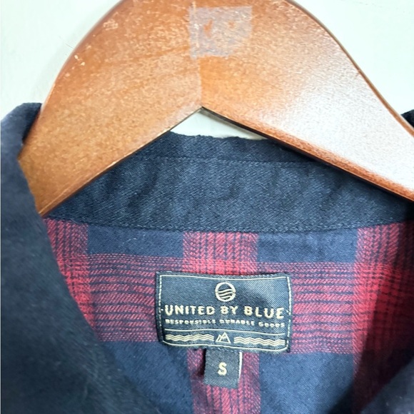 United By Blue responsible flannel men’s button down casual wool blend SM - Picture 2 of 5